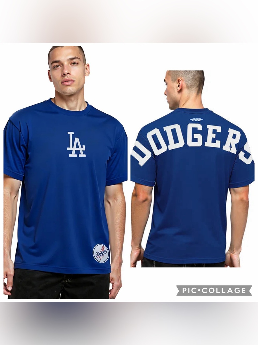 NWT new men’s large Los Angeles LA Dodgers Royal Blue Graphic Tee embroidered